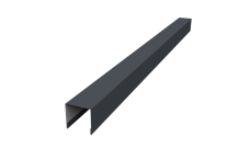 Планка вертикальная лицевая для забора жалюзи Palermo 0,5 PurLite Matt RAL 7024 мокрый асфальт (3м)