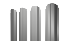 Штакетник П-образный A фигурный 0,45 PE RAL 9006 бело-алюминиевый