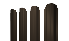 Штакетник П-образный A фигурный 0,5 Rooftop Бархат RR 32 темно-коричневый