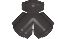 Тройник Y конька полукруглого Grand Line 0,5 Rooftop Бархат с пленкой RR 32 темно-коричневый