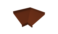 Угол отлива внутренний 150 0,5 Satin с пленкой RAL 3009 оксидно-красный