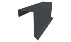 Планка торцевая кровельная фальц 65х97 Grand Line 0,45 ПЭ двухсторонний с пленкой RAL 7024 мокрый асфальт (2м)