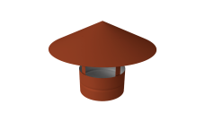 Дымник на трубу круглый d200 0,5 Satin с пленкой RAL 8004 терракота