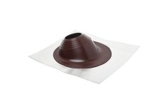 Проходной элемент (мастер флеш) угловой №2 (180-280мм) +240 силиконовый (металлический неокрашенный фланец) коричневый