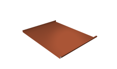 Фальц двойной стоячий Grand Line 0,5 Satin с пленкой на замках RAL 8004 терракота