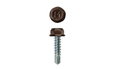 Саморез для забора по металлу Daxmer 4,8х19 без шайбы св.№2 (500шт) RAL 8017