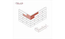Камень искусственный для НФС White Hills Остия Брик F384-95 угловой элемент правый с расшивкой 0,9см, норма упаковки 0,6 пм
