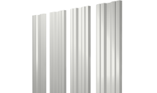 Штакетник Twin с прямым резом Grand Line 0,45 PE-Double RAL 9003 сигнальный белый