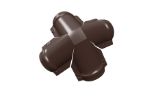 Четверник конька полукруглого 0,45 PE с пленкой RAL 8017 шоколад