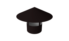 Дымник на трубу круглый d200 0,5 Satin с пленкой RAL 9005 черный