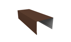 Крышка для забора из сайдинга (Квадро брус, Вертикаль) 0,7 PE RAL 8017 шоколад (2,54м)