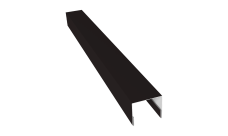 Планка П-образная заборная 24 Grand Line 0,5 PurLite Matt RAL 9005 черный (3м)