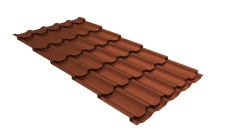Металлочерепица "Квинта плюс" ("Kvinta plus") 0,5 Satin Matt TX RAL 8004 терракота