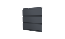 Софит металлический Grand Line без перфорации 0,45 Drap-double TX с пленкой RAL 7024 мокрый асфальт