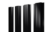 Штакетник П-образный A с прямым резом Grand Line 0,45 Drap ST RAL 9005 черный