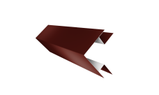 Планка угла внешнего сложного Экобрус Grand Line 0,45 PE с пленкой RAL 3009 оксидно-красный (3м)