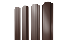 Штакетник Прямоугольный фигурный 0,45 Drap-double TX RAL 8017 шоколад