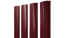 Штакетник Полукруглый Slim с прямым резом Grand Line 0,45 PE RAL 3005 красное вино