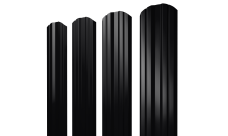 Штакетник Twin фигурный Grand Line 0,4 PE-Matt-Double RAL 9005 черный