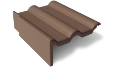 Боковая цементно-песчаная черепица Braas Франкфуртская левая, темно-коричневый