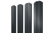 Штакетник Twin фигурный Grand Line 0,45 Drap ST RAL 7016 антрацитово-серый