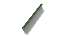 Декоративная накладка на столб универсальная 62х55 для забора жалюзи 0,5 Satin Matt TX RAL 6020 хромовая зелень (2м)