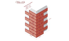 Элемент угловой для термопанели White Hills Терамо Брик II Т361-45 толщина панели 60мм (площадь 0,38м2)