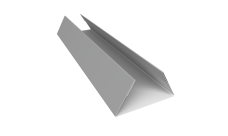 Планка стыковочная составная нижняя Экобрус Grand Line 0,45 PE с пленкой RAL 9006 бело-алюминиевый (2м)