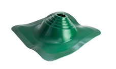 Проходной элемент угловой №110 (75-200мм) +240 силиконовый (металлический окрашенный фланец) зеленый