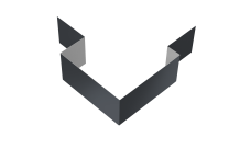 Угол внешний асимметричный фибросайдинга Grand Line 0,5 Satin с пленкой RAL 7024 мокрый асфальт (3м)