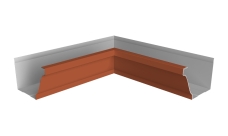 Угол желоба со сварным швом внутренний Vortex Lite 130мм RAL 8004 терракота