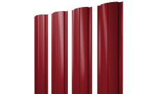 Штакетник Полукруглый Slim с прямым резом Grand Line 0,45 PE RAL 3003 рубиново-красный