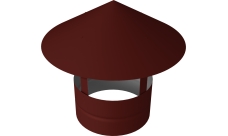 Дымник на трубу круглый d220 0,5 Satin с пленкой RAL 3009 оксидно-красный