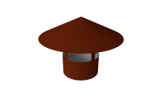 Дымник на трубу круглый d220 0,5 Satin с пленкой RAL 3009 оксидно-красный