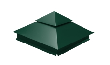 Колпак на столб двойной 390х390мм 0,5 Satin с пленкой RAL 6005 зеленый мох