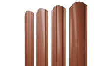 Штакетник Полукруглый Slim фигурный 0,5 Satin RAL 8004 терракота