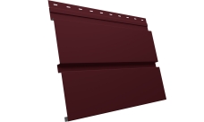 Софит металлический Квадро Брус v01 Grand Line без перфорации 0,5 Satin с пленкой RAL 3005 красное вино