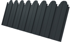 Профнастил C10B фигурный Grand Line 0,45 PE RAL 7016 антрацитово-серый