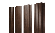 Штакетник П-образный A с прямым резом Grand Line 0,45 Print Premium Antique Wood TwinColor