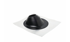 Проходной элемент (мастер флеш) угловой №2 (180-280мм) +240 силиконовый (металлический неокрашенный фланец) черный