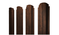 Штакетник П-образный A фигурный Grand Line 0,45 Print Premium Cherry Wood Dark FTC