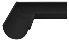Угол желоба внутренний GL PU Matt 90 гр 125 мм RAL 9005 черный