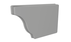 Заглушка желоба правая Vortex Lite 130мм RAL 9006 бело-алюминиевый