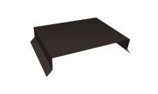 Парапетная крышка прямая 250мм Grand Line 0,45 ПЭ двухсторонний с пленкой RR 32 темно-коричневый (2м)