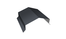 Парапетная крышка угольная 150мм Grand Line 0,5 PurPro с пленкой RAL 7024 мокрый асфальт (2м)