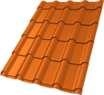 Профиль волновой "Камея" ("Kamea") 0,45 ПЭ RAL 2004 оранжевый