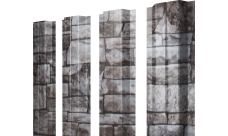 Штакетник П-образный A с прямым резом Grand Line 0,45 Print Elite Fine Stone TwinColor