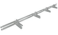 Снегозадержатель трубчатый для фальца Premium 45х25 RAL 9006 (3м) оцинкованный