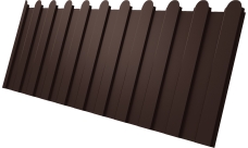 Профнастил С8A v02 фигурный Grand Line 0,5 PurPro Matt 275 с пленкой RAL 8017 шоколад