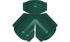 Тройник Y конька полукруглого Grand Line 0,45 PE с пленкой RAL 6005 зеленый мох